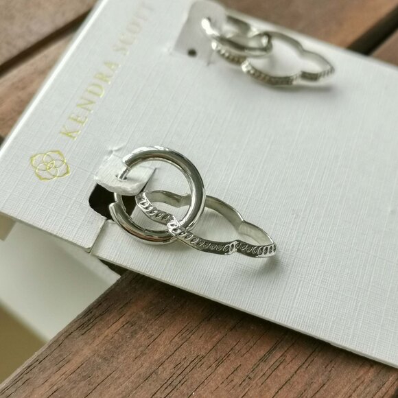 Kendra Scott Abbie Convertible Earrings. Silver - Picture 2 of 3